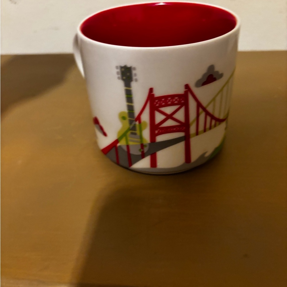 Starbucks Ohio You Are Here Collection Red Interior Ceramic Mug with Green - Picture 3 of 6